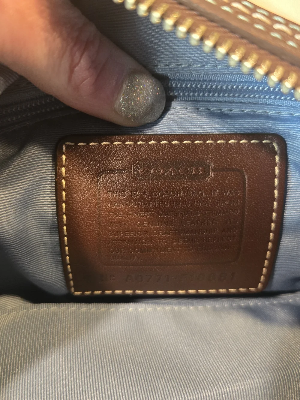Coach Cream Satchel with Brown Trim and Flower Charm Accent